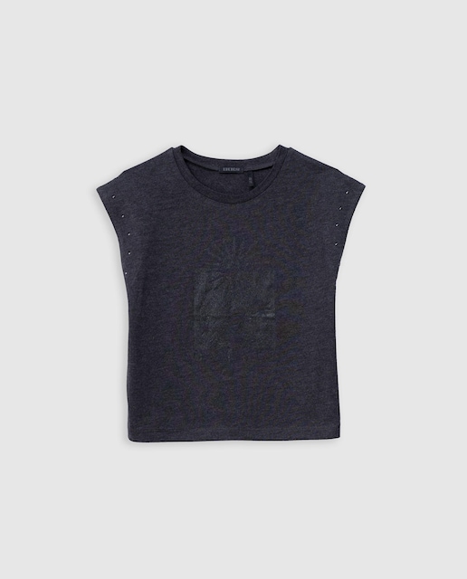 Imagen 0 de Camiseta de niña de manga corta y cuello redondo