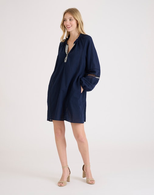 Imagen 0 de Vestido holgado de mangas anchas con goma en el puño
