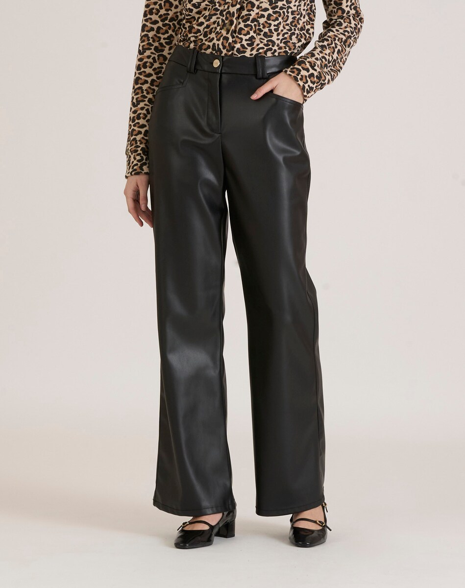 Efecto Piel Pantalones De Cuero Corte Ingles Pantalones Culotte