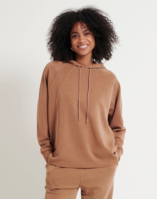 Imagen 0 de Sudadera de mujer oversize en tejido modal con capucha