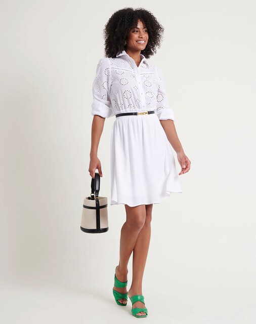 Imagen 0 de Vestido con cuello camisero y falda acampanada