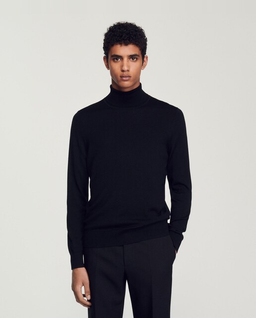 Imagen 0 de Jersey de hombre en negro de cuello vuelto