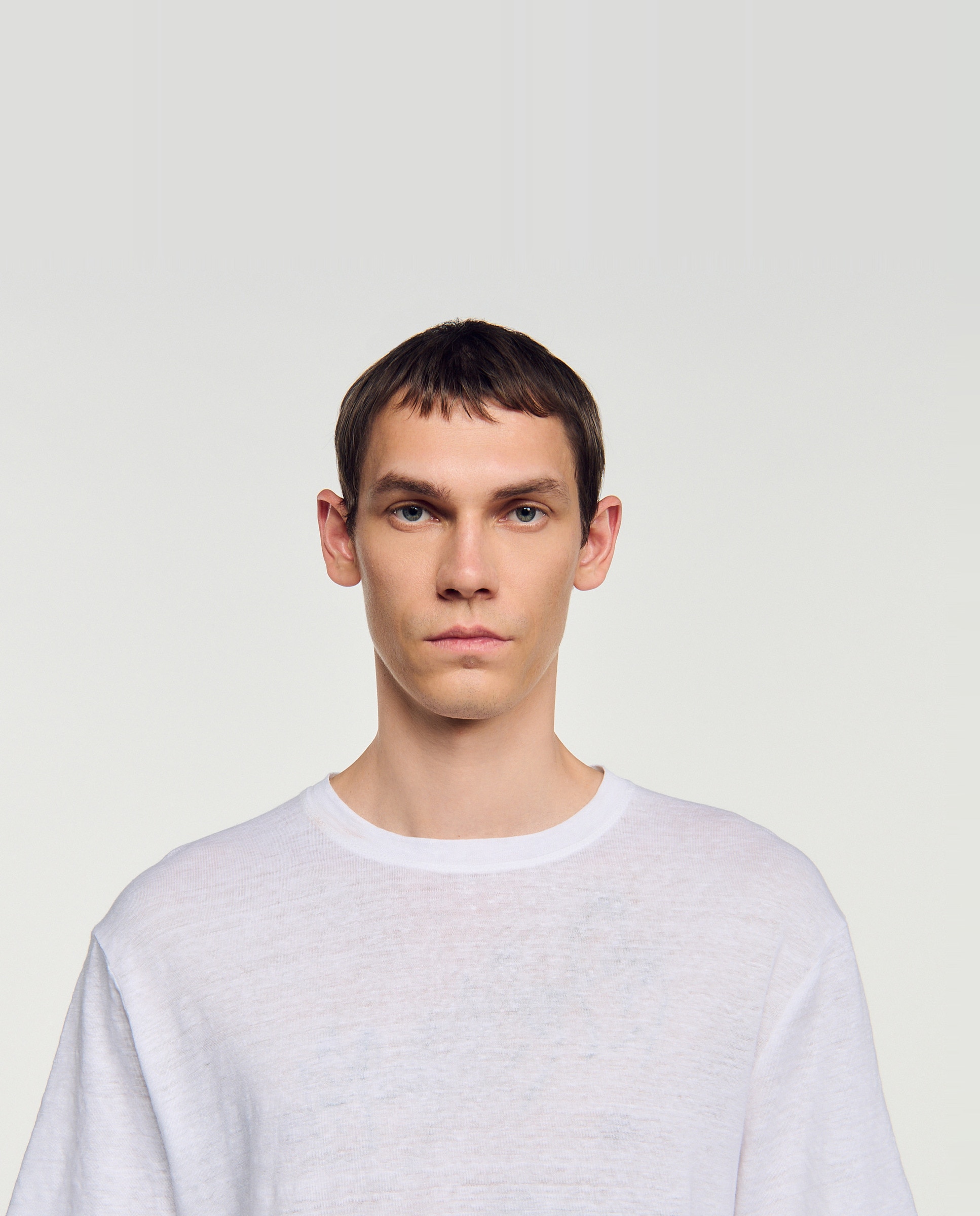 Camiseta de lino con manga corta para hombre - Sandro - Blanco Blanco-5