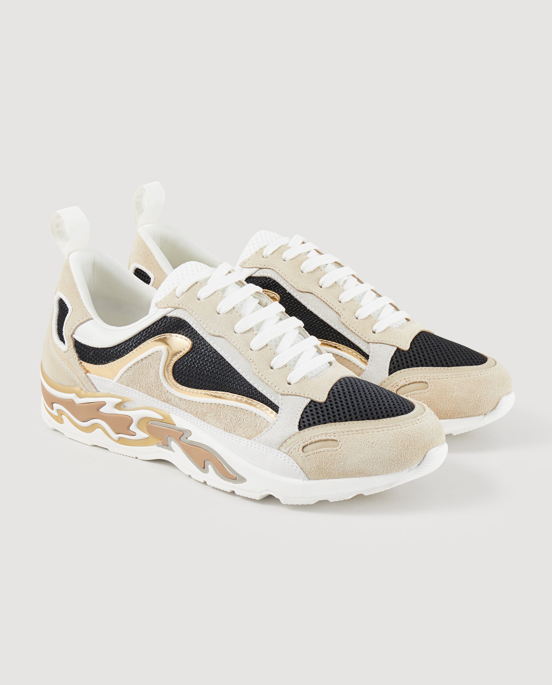 Zapatillas de mujer de piel chunky - Sandro - Oro Oro-2