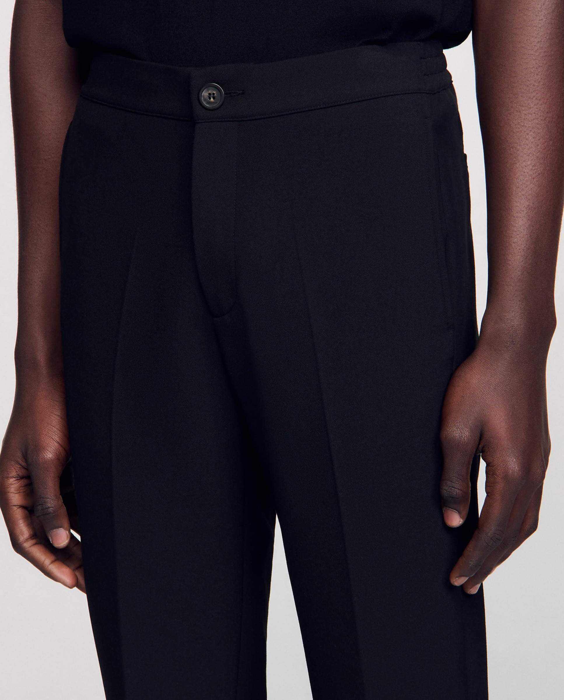 Pantalón de vestir de hombre recto de punto - Sandro - Negro Negro-3