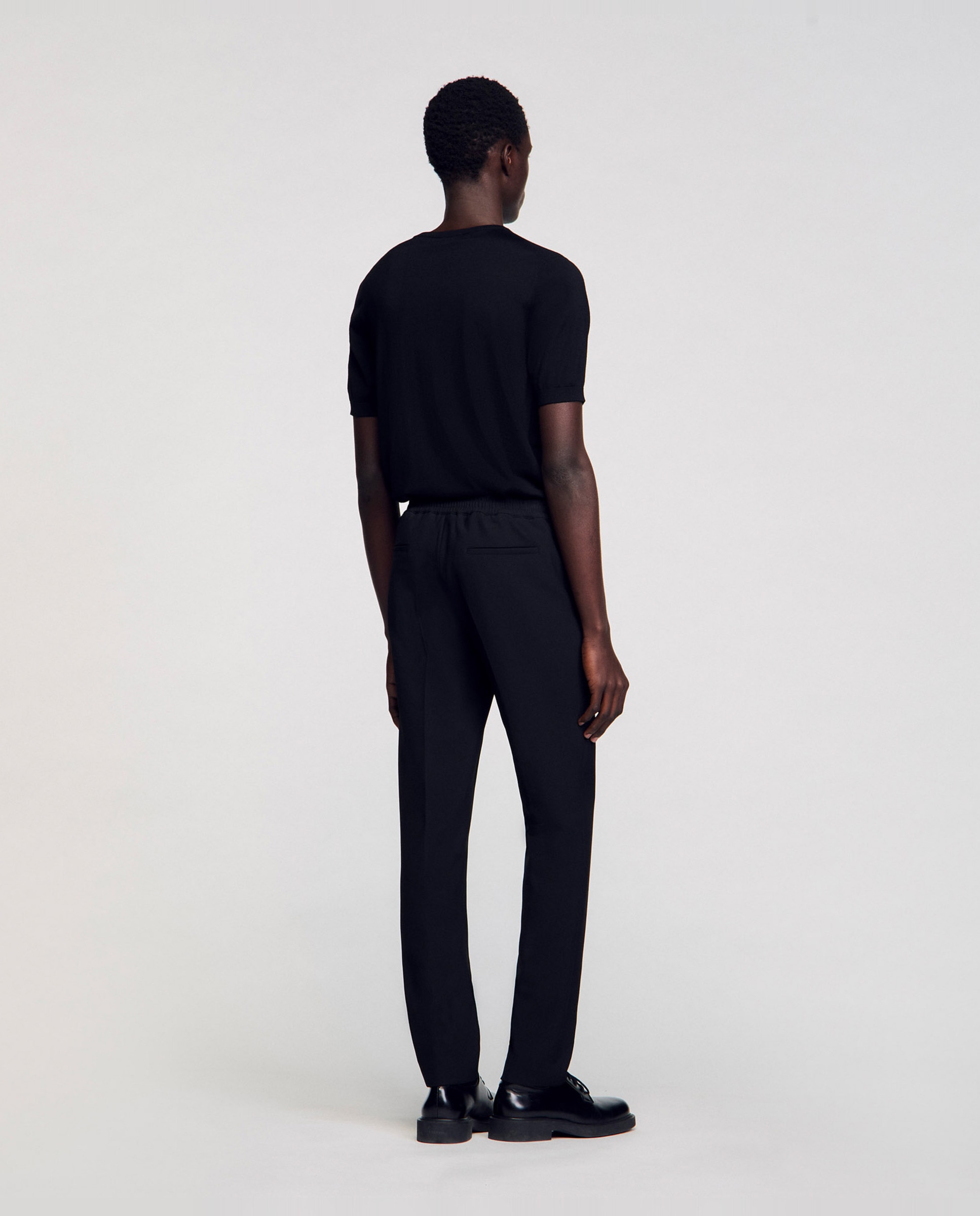 Pantalón de vestir de hombre recto de punto - Sandro - Negro Negro-4