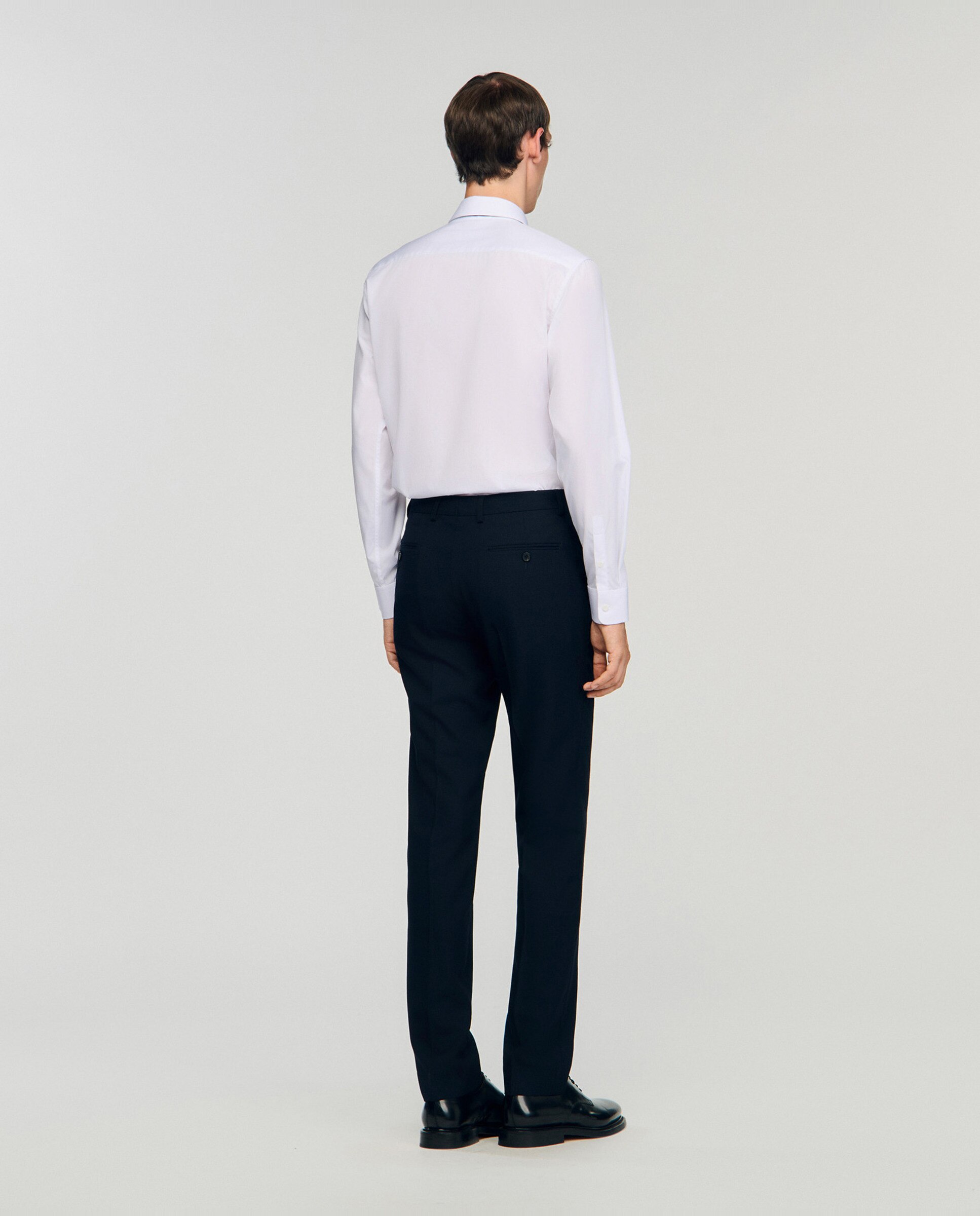 Imagen 2 de Pantalón de traje de hombre en lana con trabillas - Sandro - Negro Negro