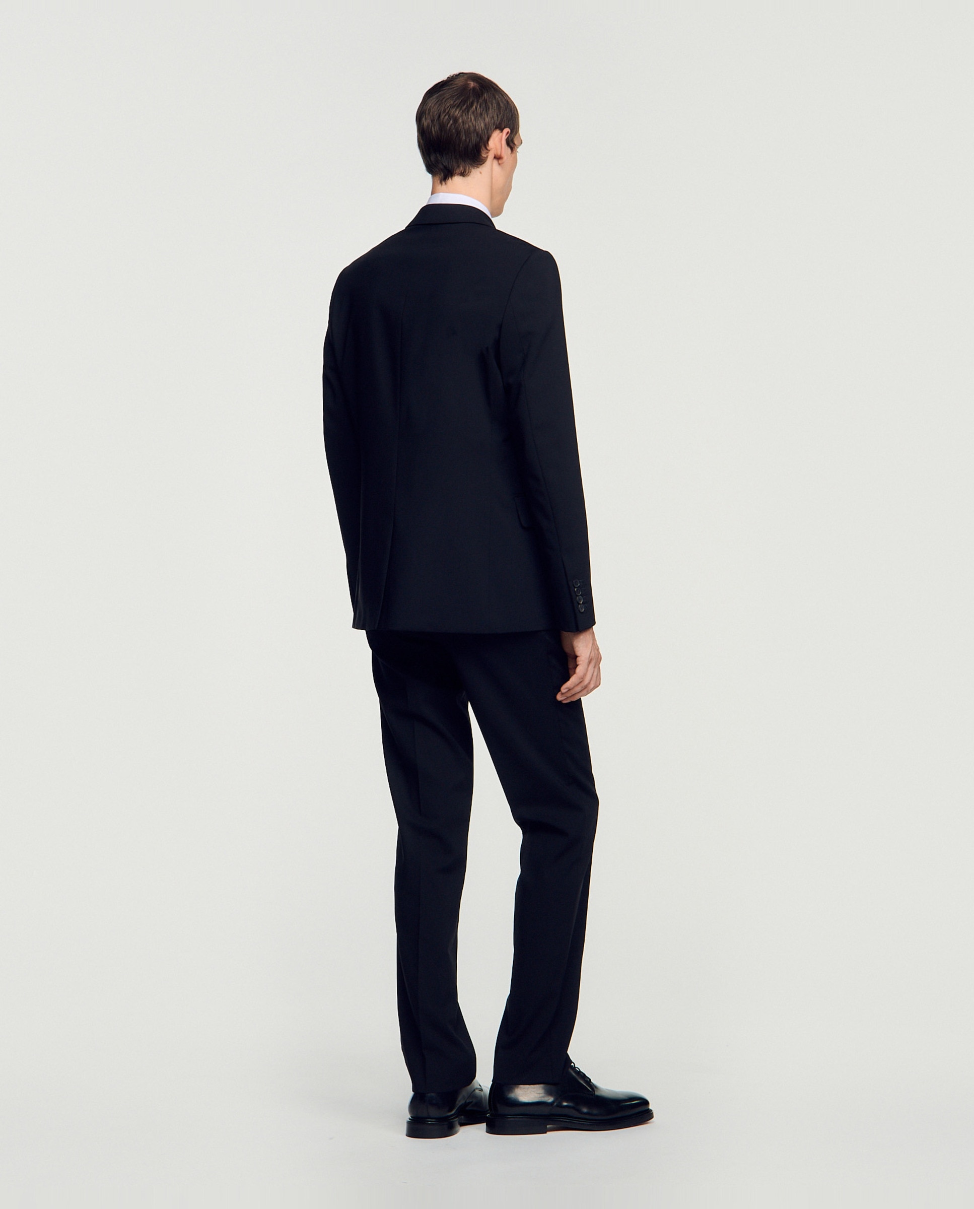 Chaqueta de traje de hombre corte clásico lana virgen - Sandro - Negro Negro-2