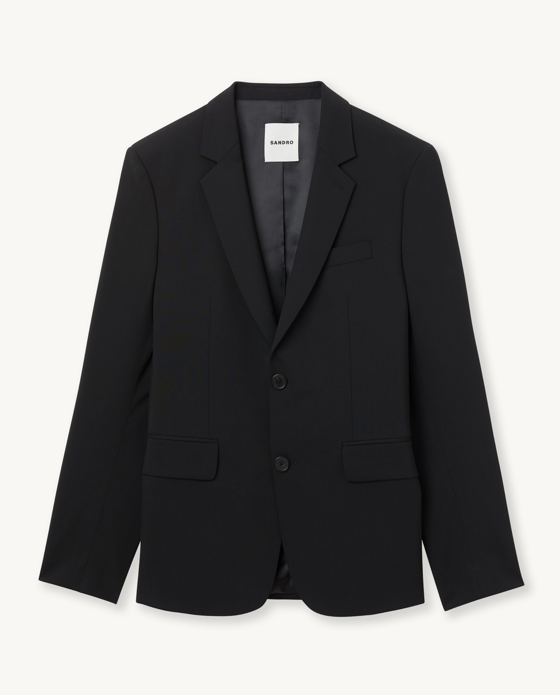 Chaqueta de traje de hombre corte clásico lana virgen - Sandro - Negro Negro-6