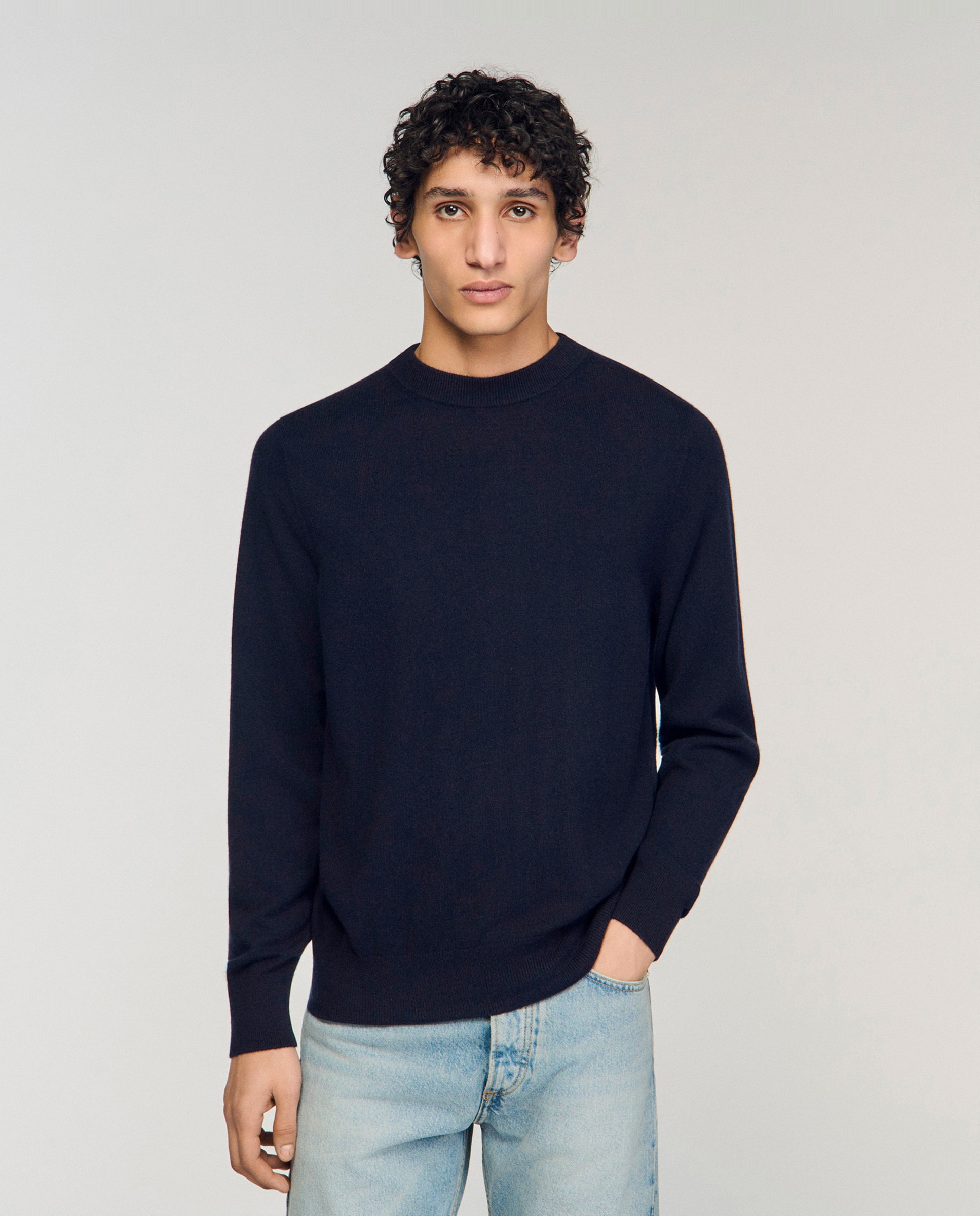 Jersey de hombre de cachemira cuello redondo