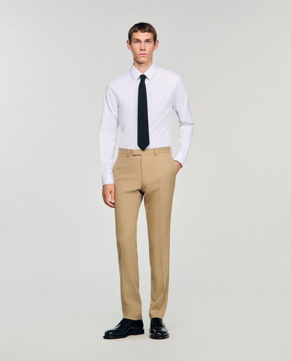 Pantalón de traje de hombre de lana beige · Sandro · El Corte Inglés