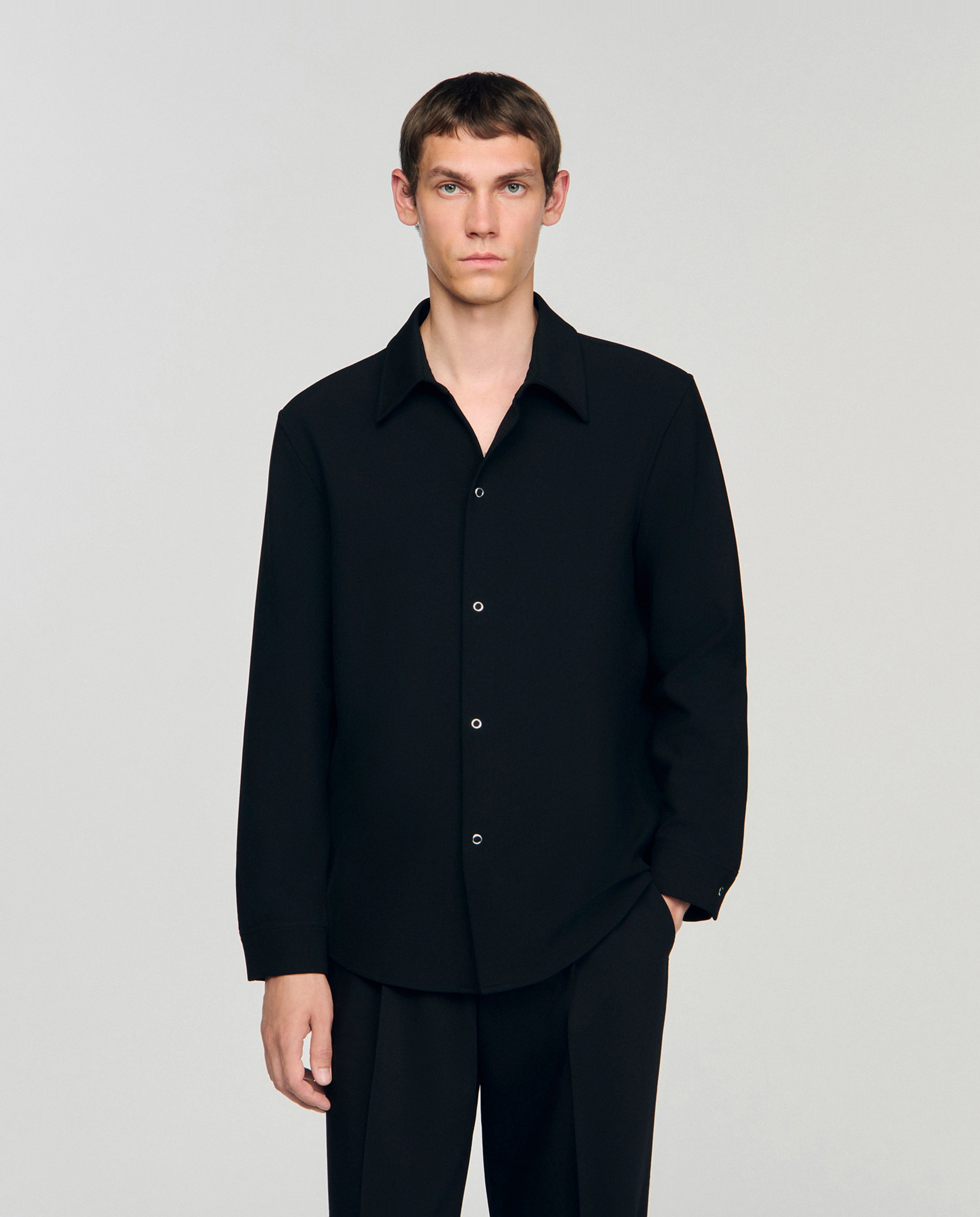 Sandro - Camisa de hombre manga larga cuello clásico.