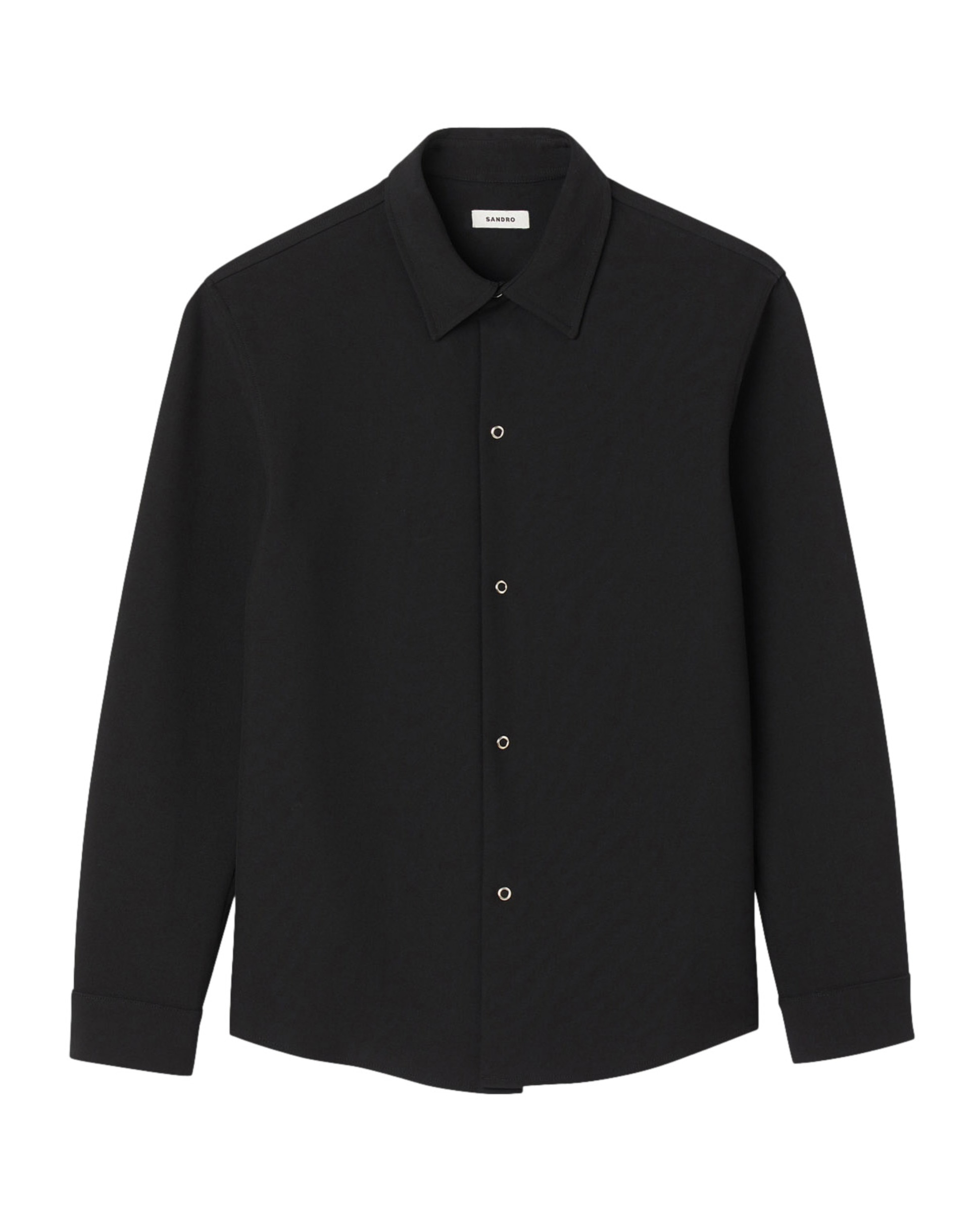 Camisa de punto de hombre corte clásico manga larga - Sandro - Negro Negro-6