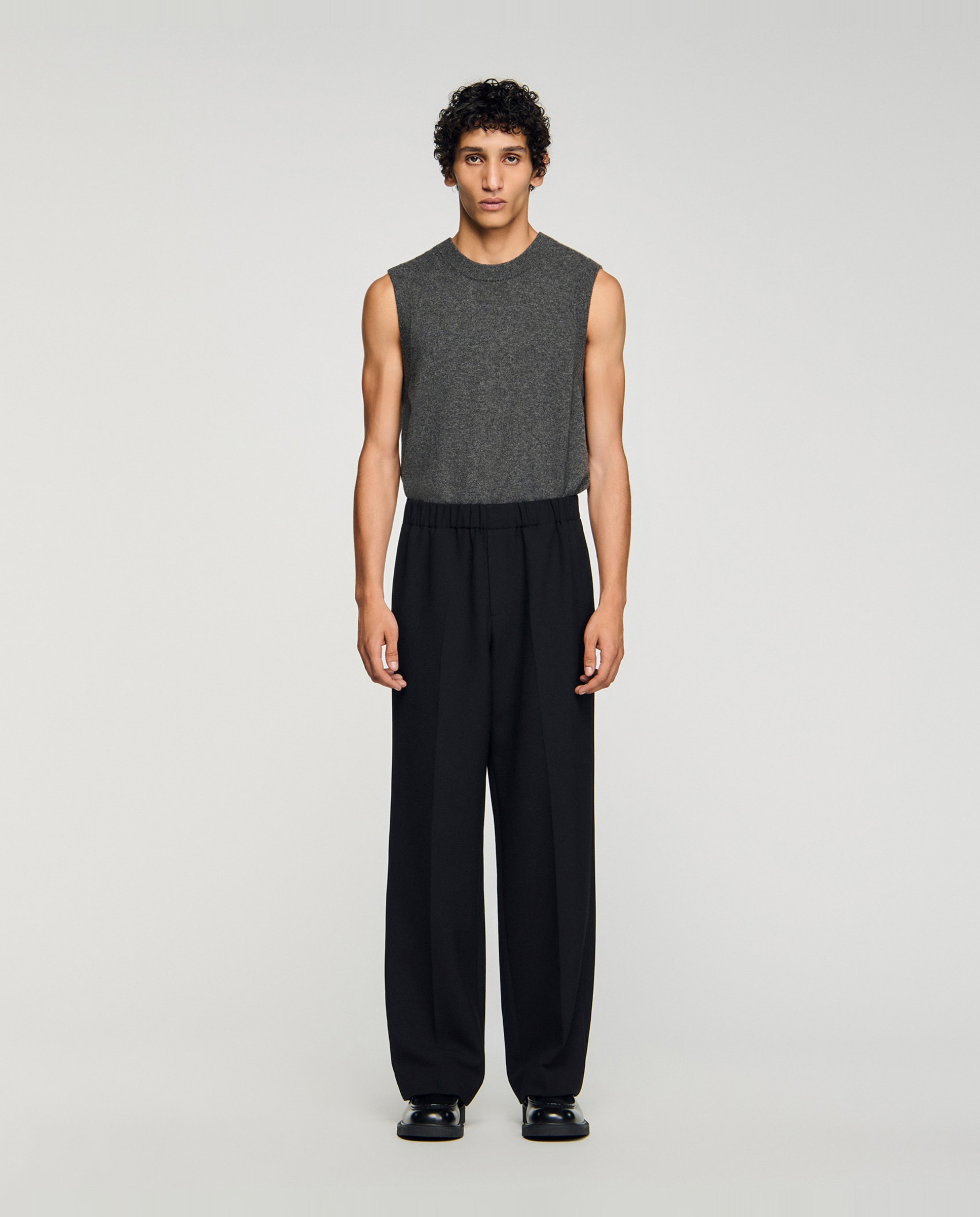 Sandro - Pantalones de vestir de hombre ancho de jersey.