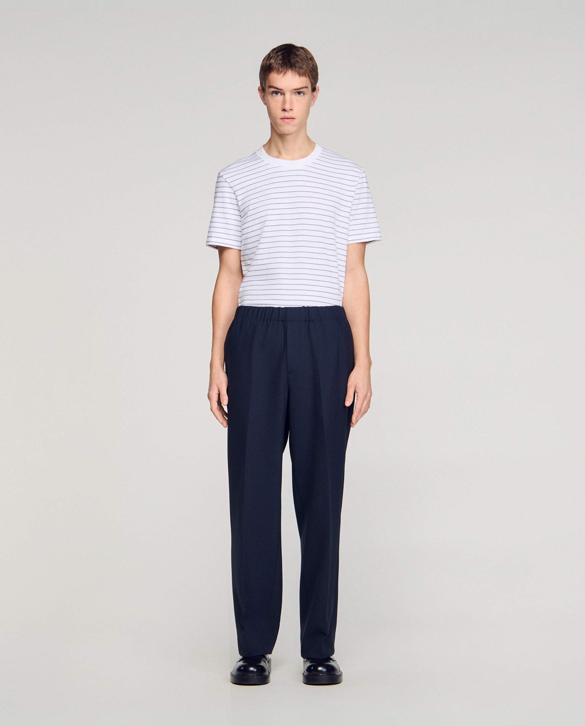 Pantalón de hombre ancho de jersey - Sandro - Azul marino Azul marino-1