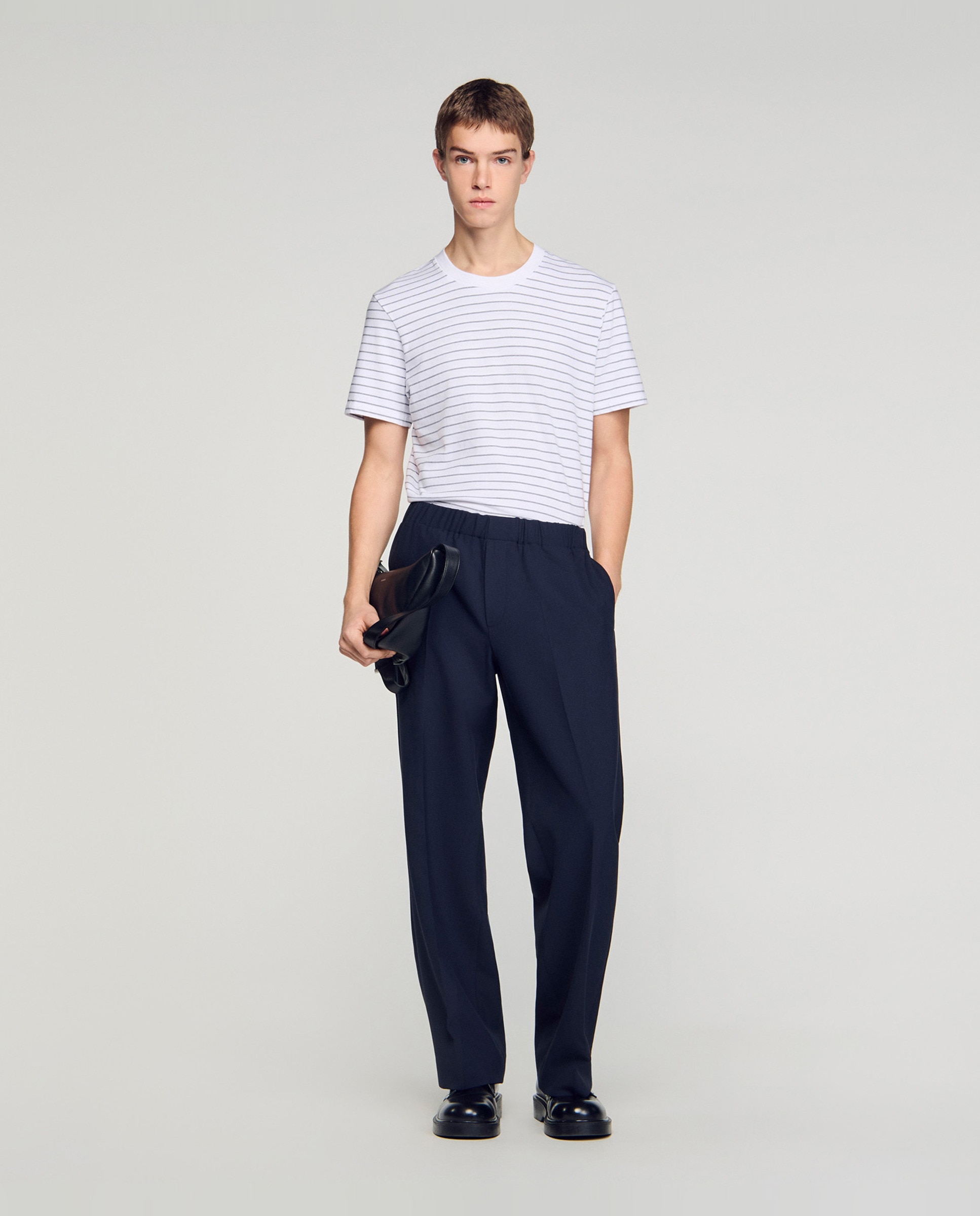 Pantalón de hombre ancho de jersey - Sandro - Azul marino Azul marino-3