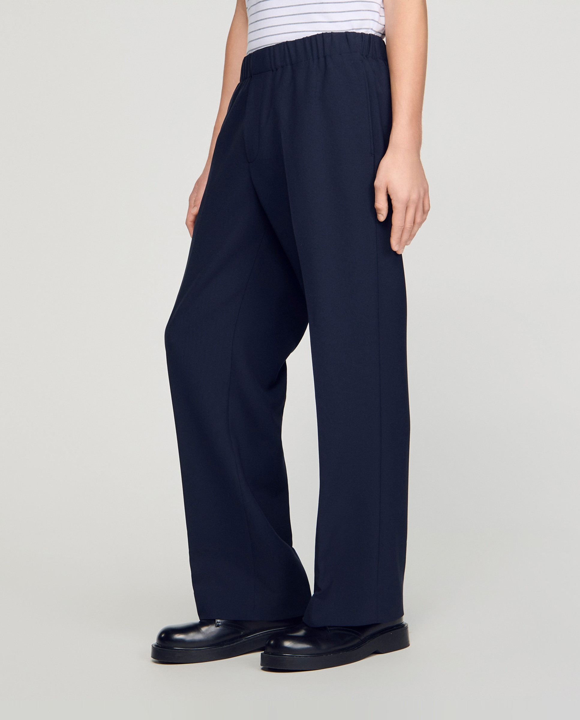 Pantalón de hombre ancho de jersey - Sandro - Azul marino Azul marino-4