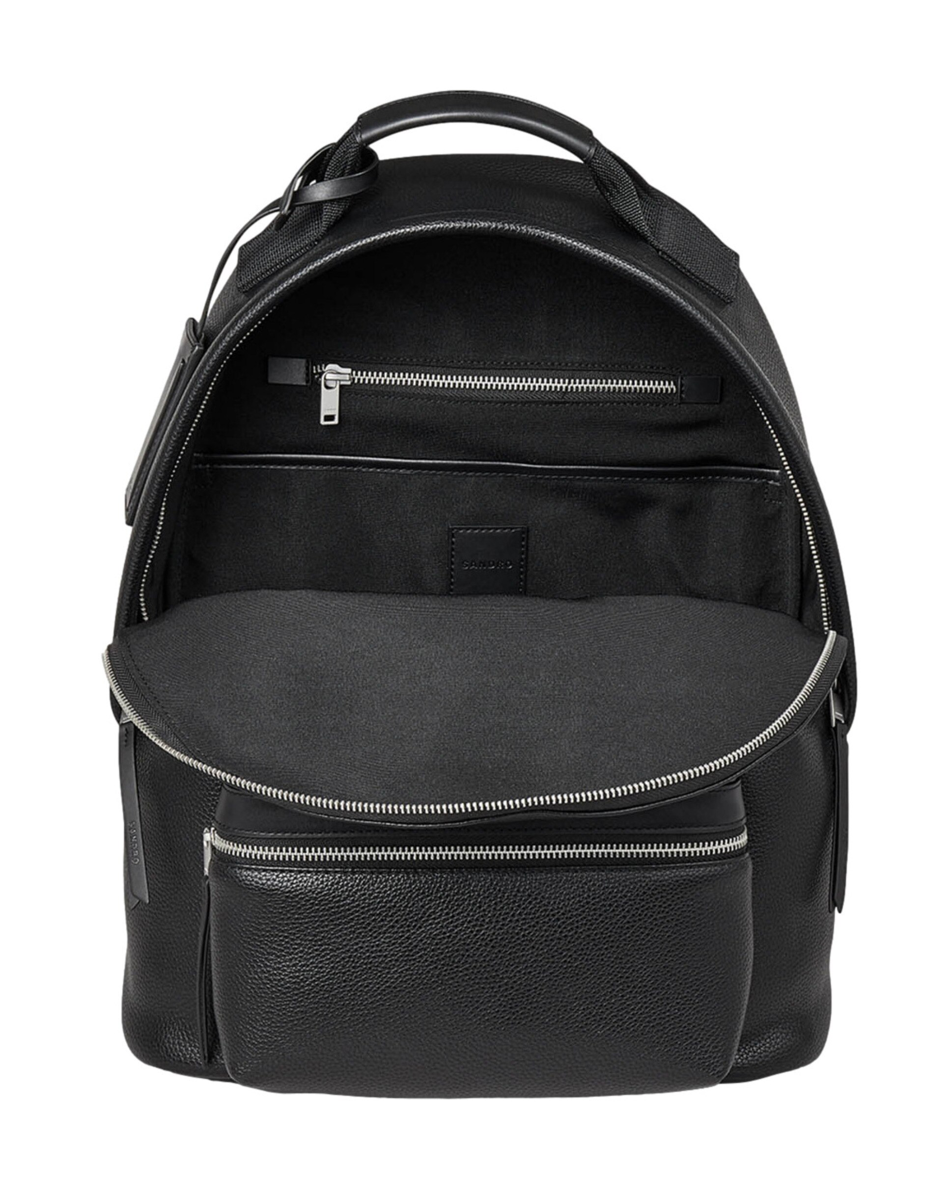 Mochila de hombre de tela revestida y cierre de cremallera - Sandro - Marrón oscuro Negro-6