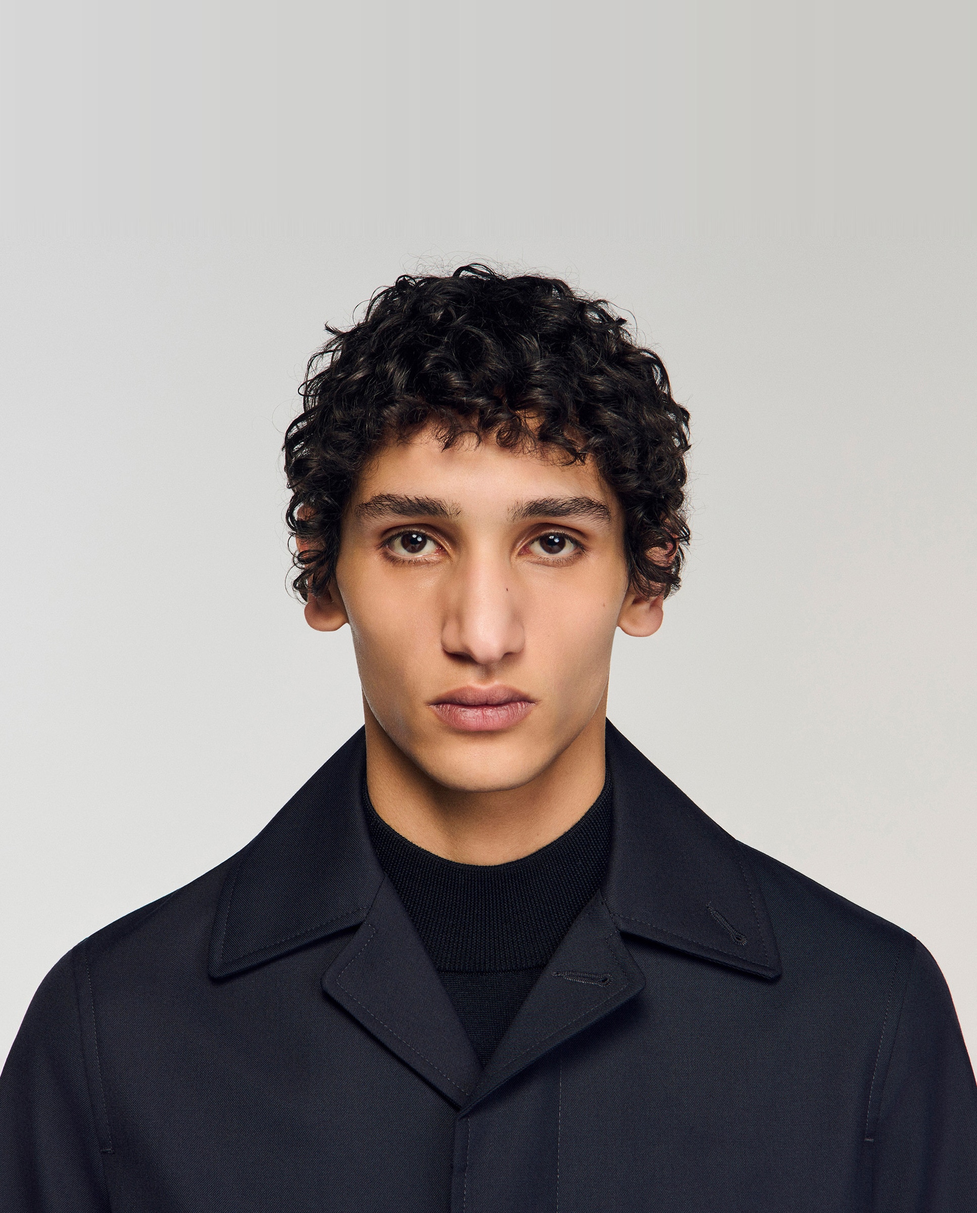 Gabardina de hombre técnica con cuello solapa - Sandro - Azul marino Azul marino-5