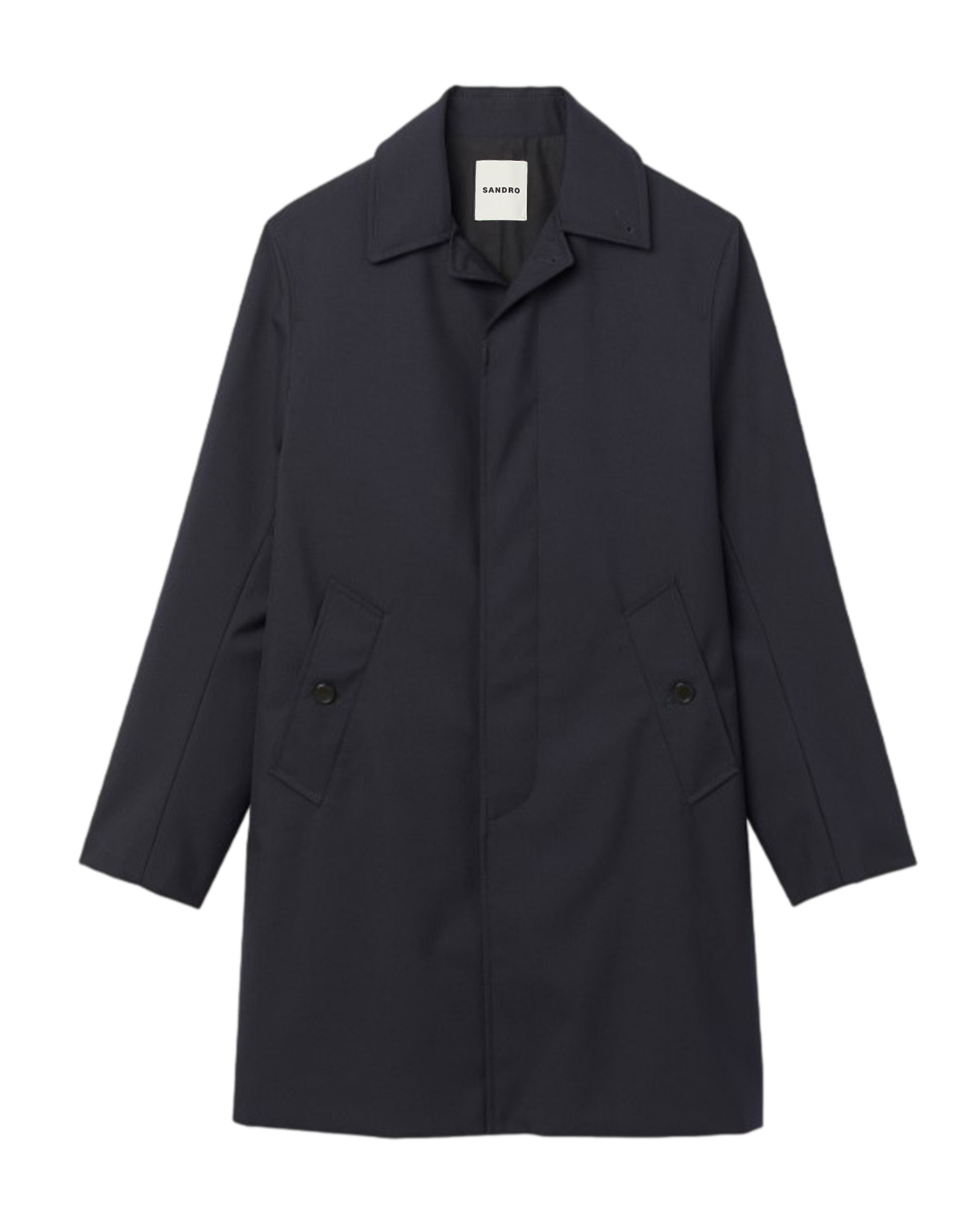 Gabardina de hombre técnica con cuello solapa - Sandro - Azul marino Azul marino-6