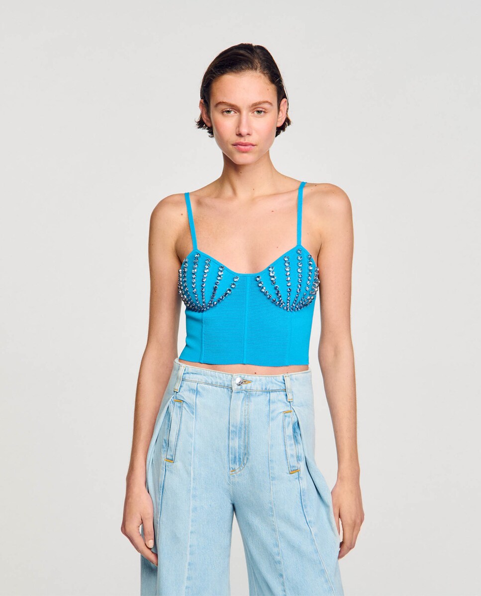 Bustier de mujer con conchas de strass · Sandro · El Corte Inglés