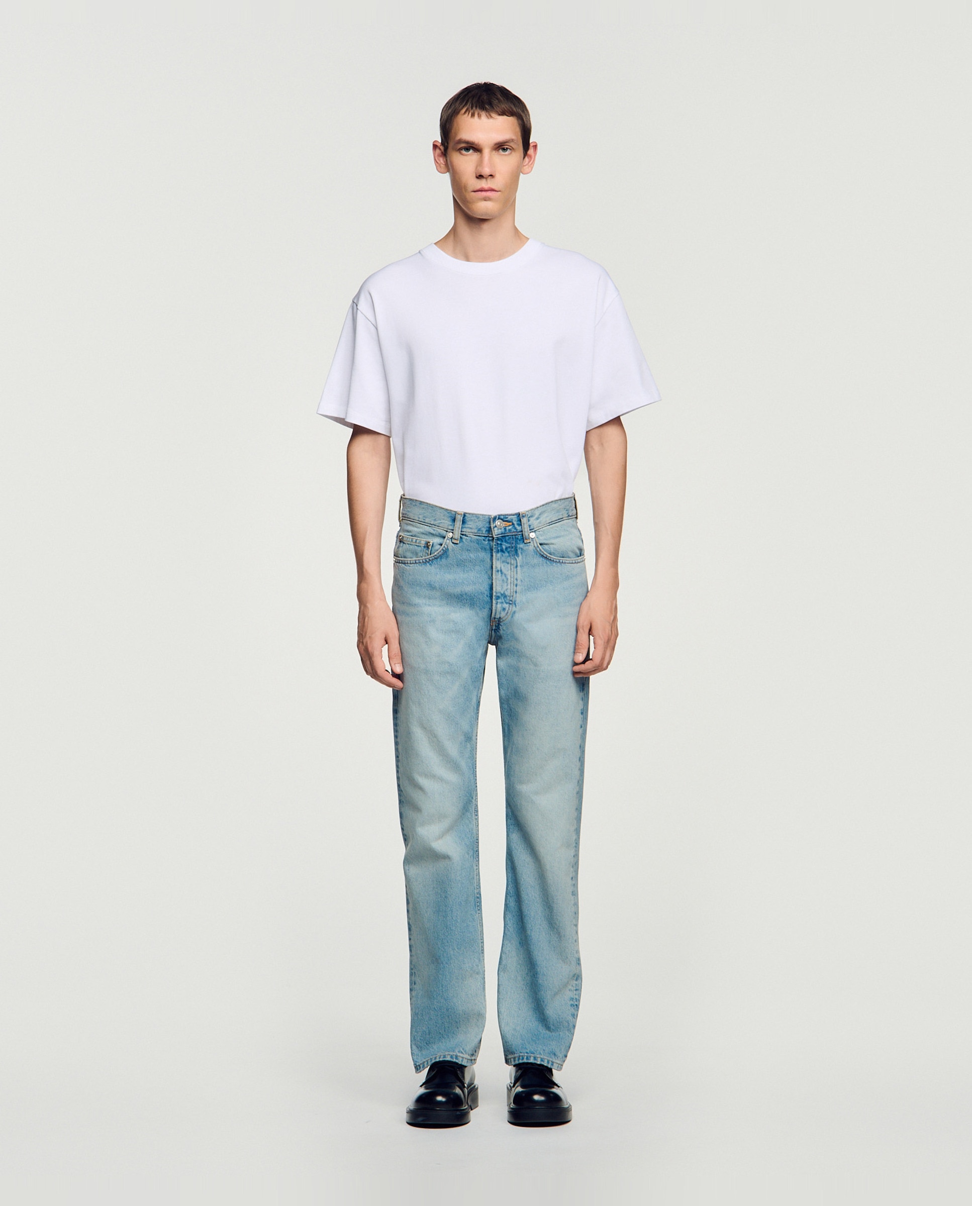 Imagen 0 de Vaquero regular de hombre desteñido Azul denim