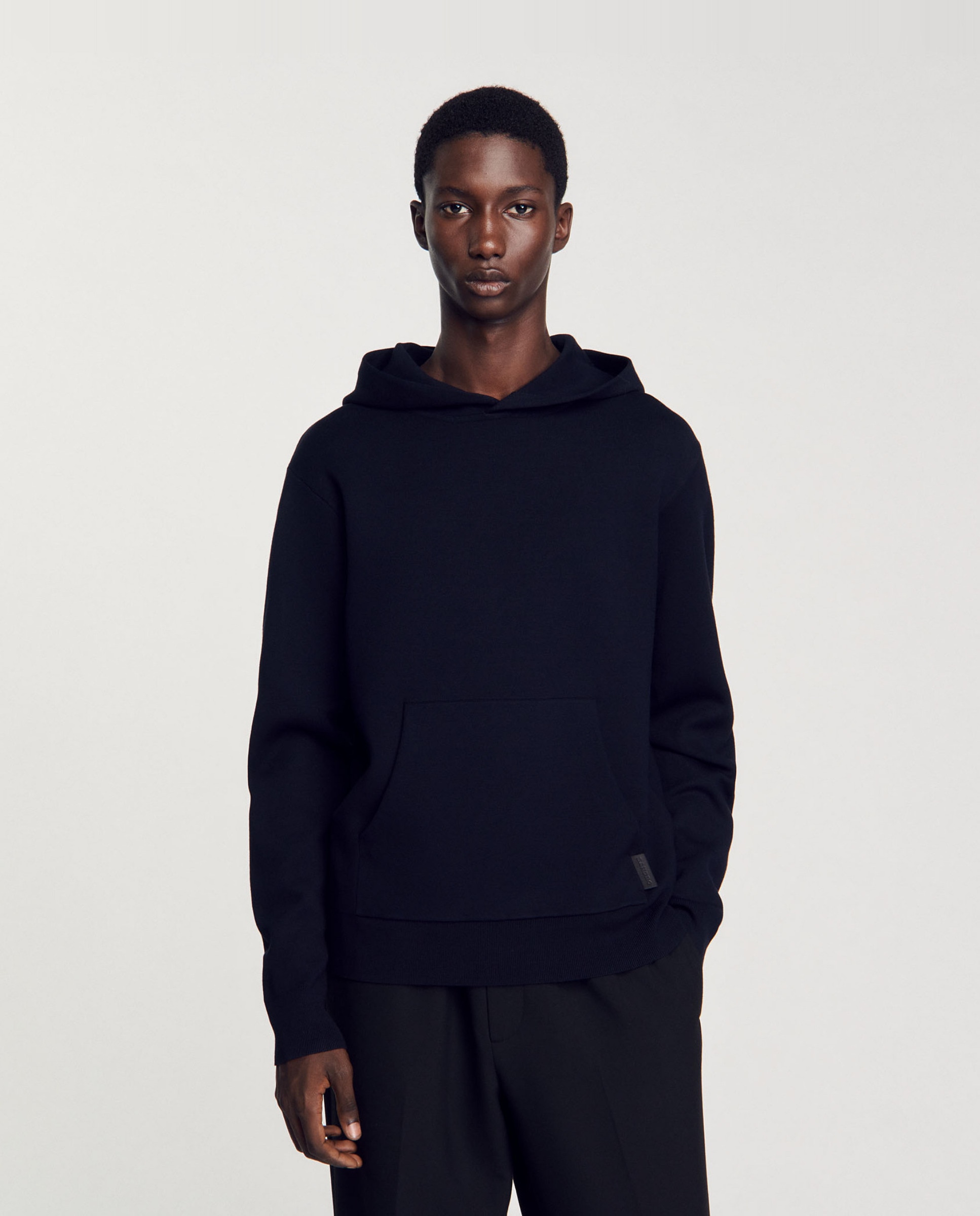 Imagen 0 de Sudadera con capucha de hombre con parche de cuero Azul marino
