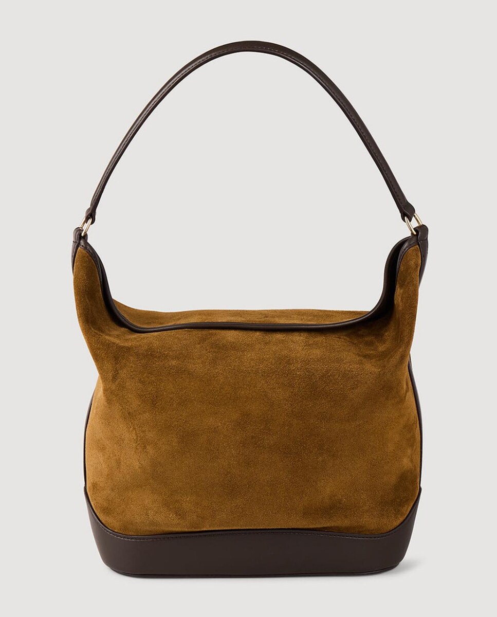 Bolso de hombro multiposición de ante y cuero · Sandro · El Corte