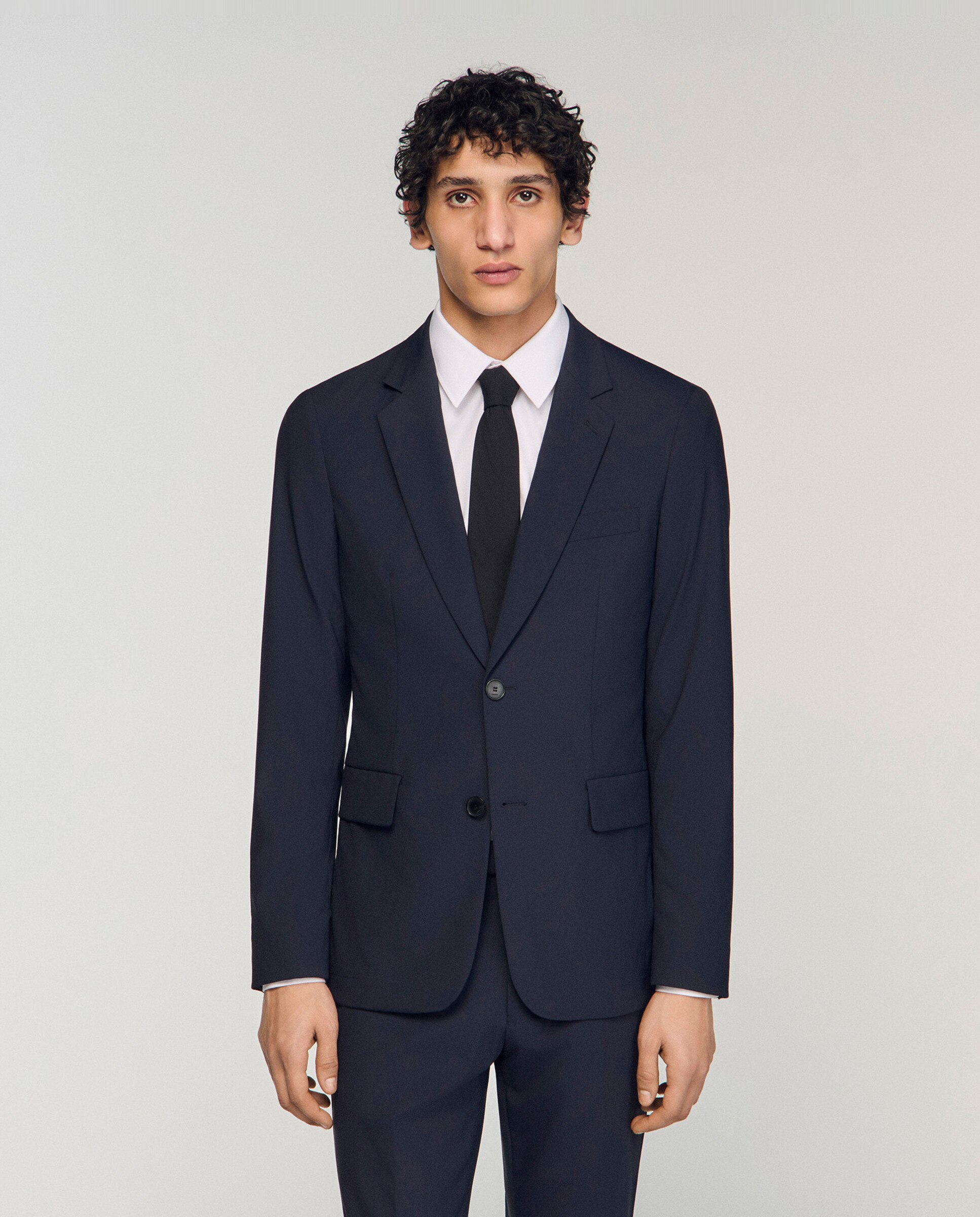Imagen 0 de Chaqueta de traje de hombre corte desestructurado lana Azul marino