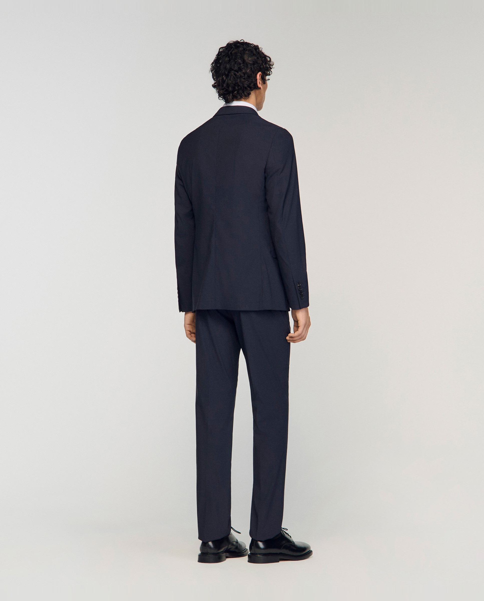 Chaqueta de traje de hombre corte desestructurado lana - Sandro - Azul marino Azul marino-2