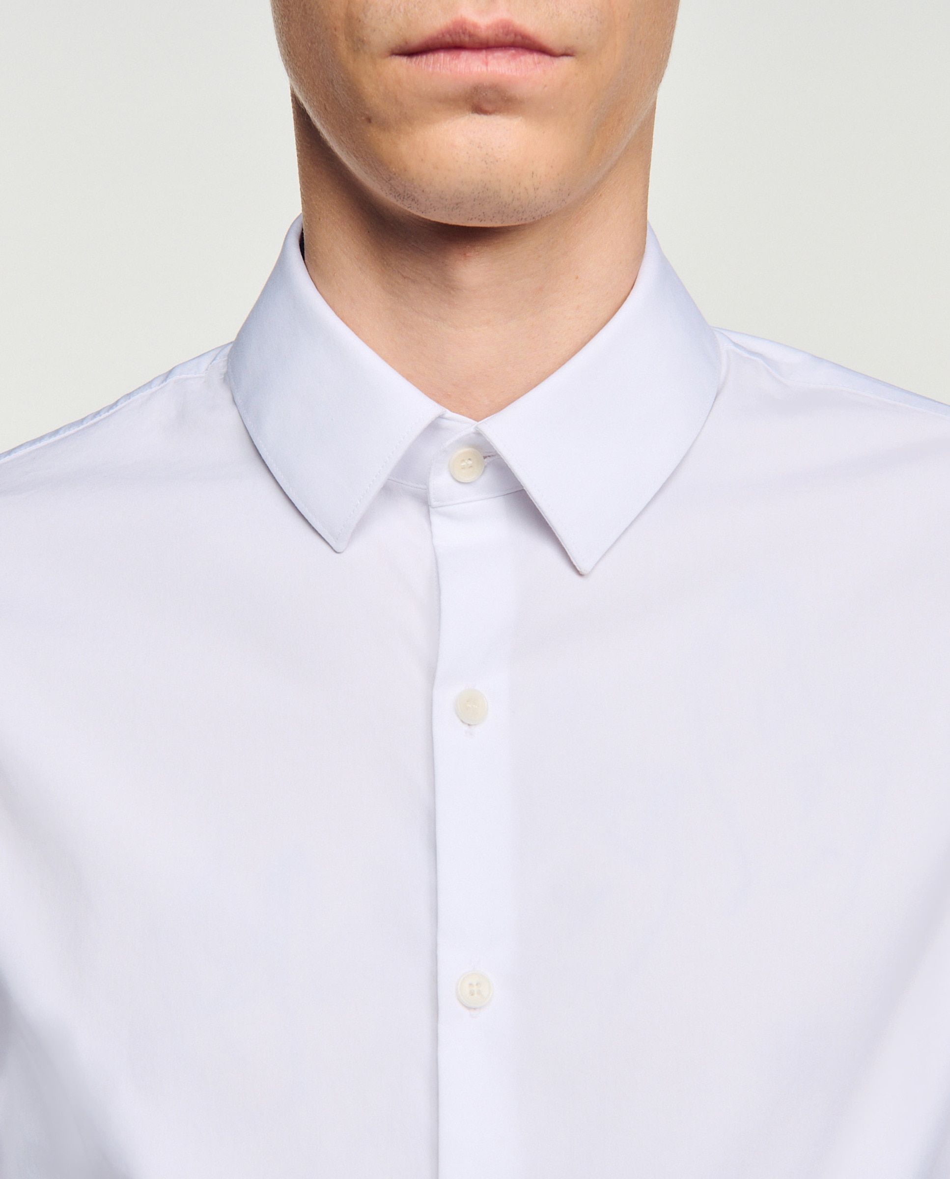 Camisa de vestir de hombre cuello clásico lisa - Sandro - Blanco Blanco-5