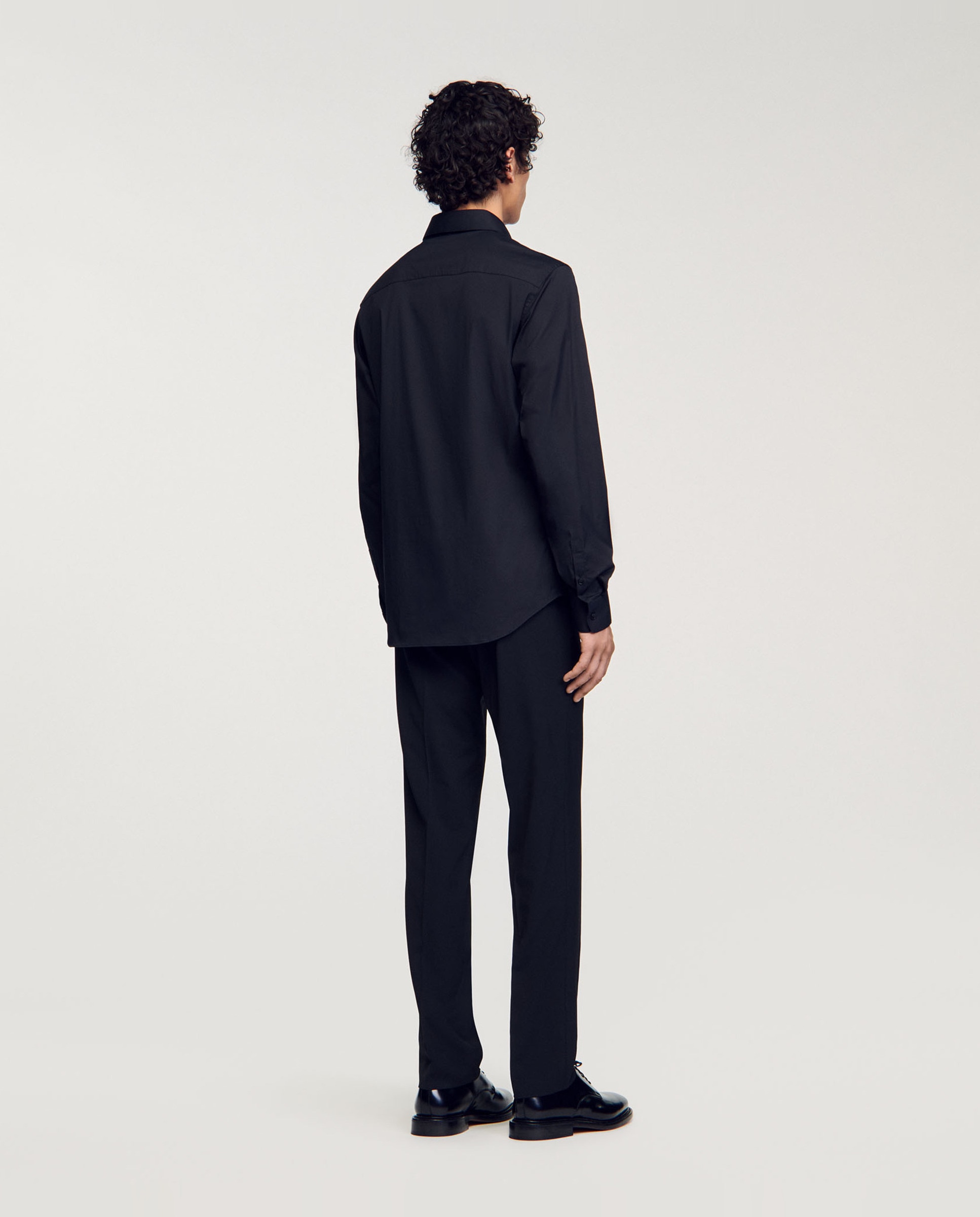 Camisa de vestir de hombre cuello clásico lisa - Sandro - Negro Negro-2