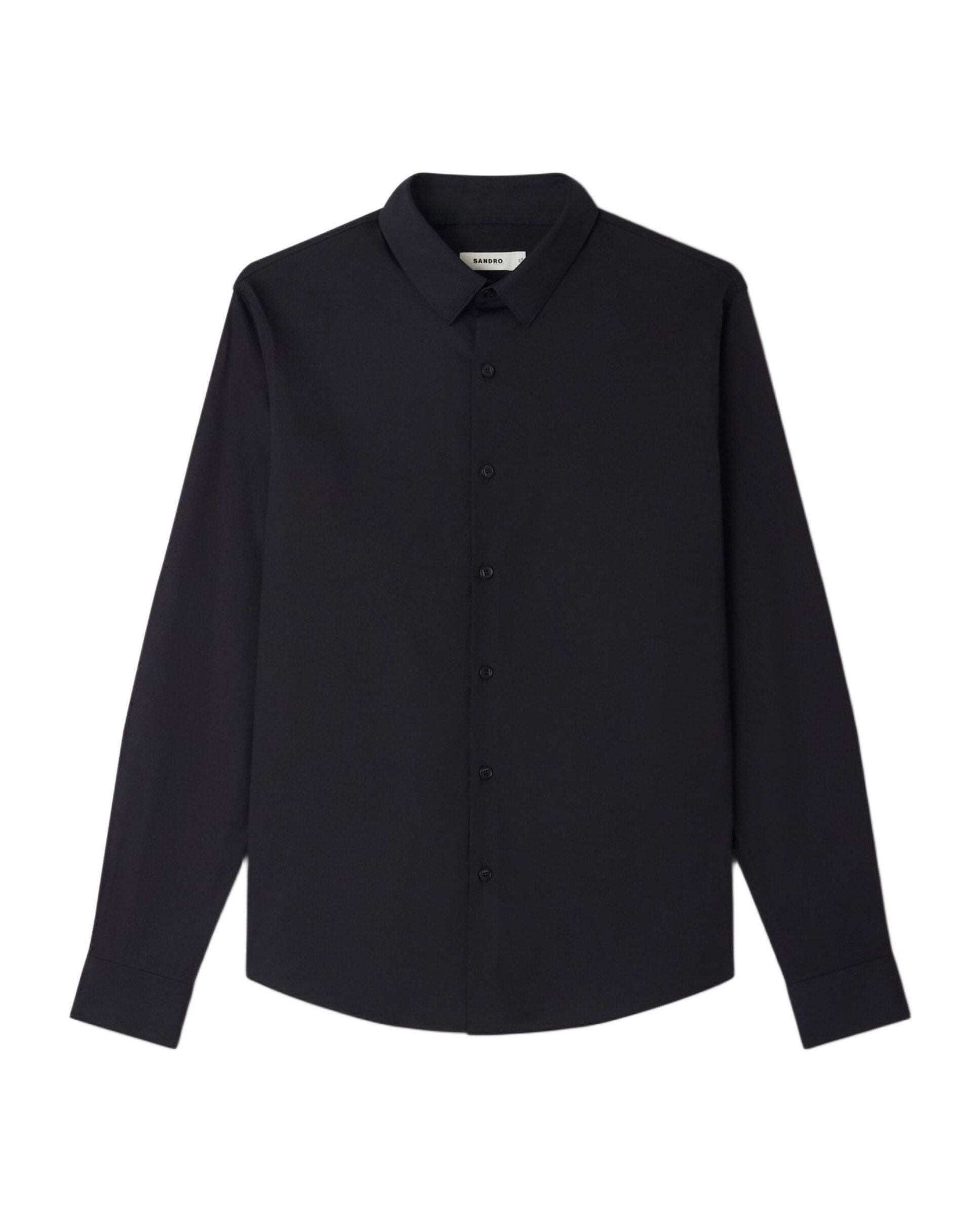 Camisa de vestir de hombre cuello clásico lisa - Sandro - Negro Negro-6