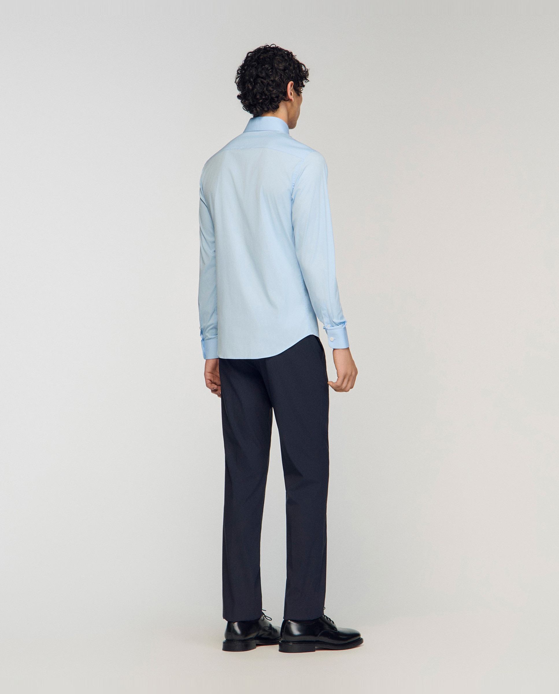 Camisa de vestir de hombre cuello clásico lisa - Sandro - Azul claro Azul claro-2