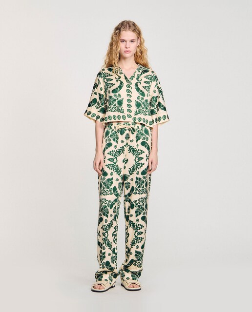 Imagen 0 de Pantalón recto de mujer con estampado floral