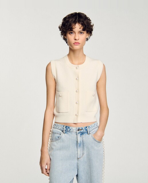 Imagen 0 de Chaleco de mujer de tweed con textura