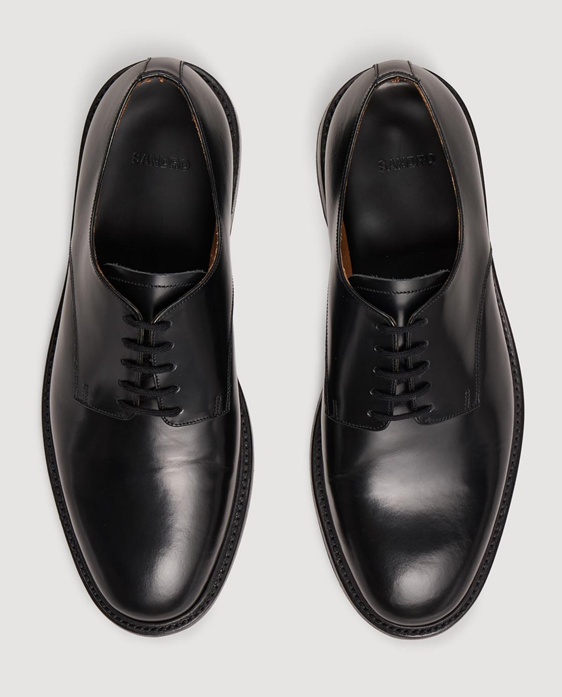 Zapatos de cordones de hombre de charol derby - Sandro - Negro Negro-3
