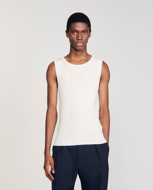 Imagen 0 de Camiseta de hombre de tirantes de canalé