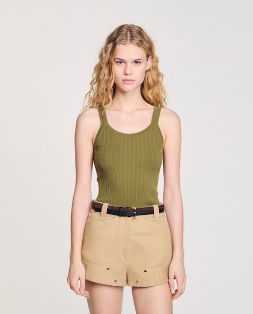 Imagen 0 de Camiseta de mujer de tirantes de canalé