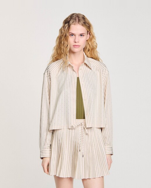Imagen 0 de Camisa de mujer a rayas con strass