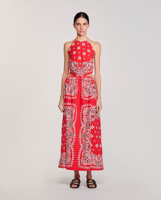 Imagen 0 de Vestido largo con estampado bandana