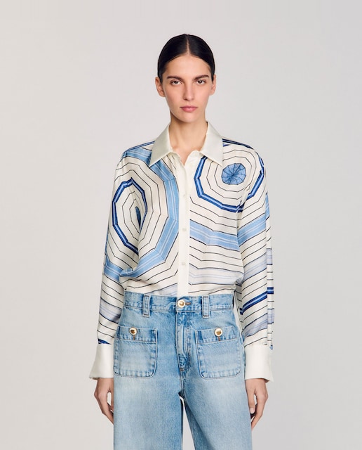 Imagen 0 de Camisa de mujer de seda con espirales