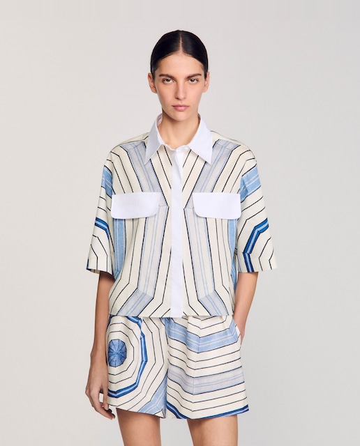 Imagen 0 de Camisa de mujer de manga corta con espirales