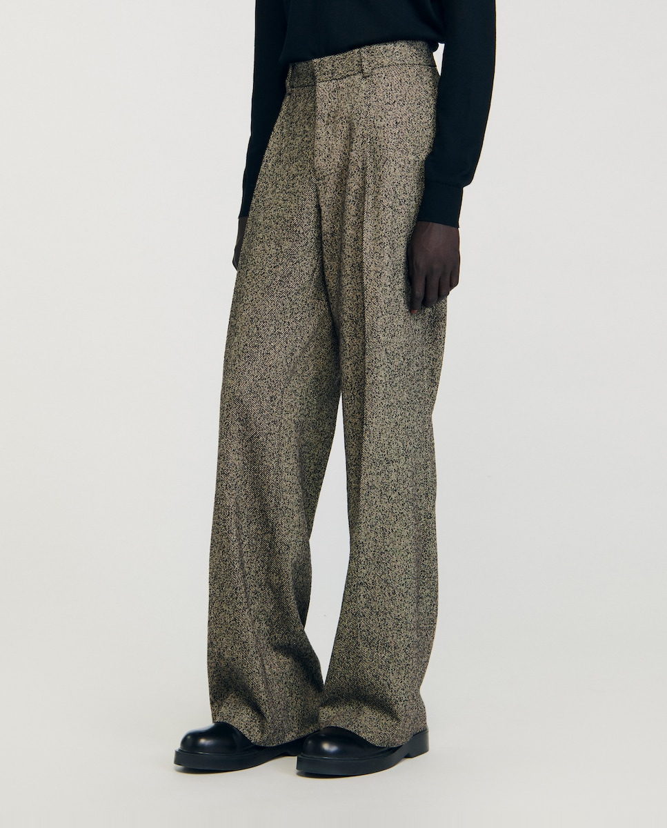 Pantalón de hombre ancho de traje 36 Beige