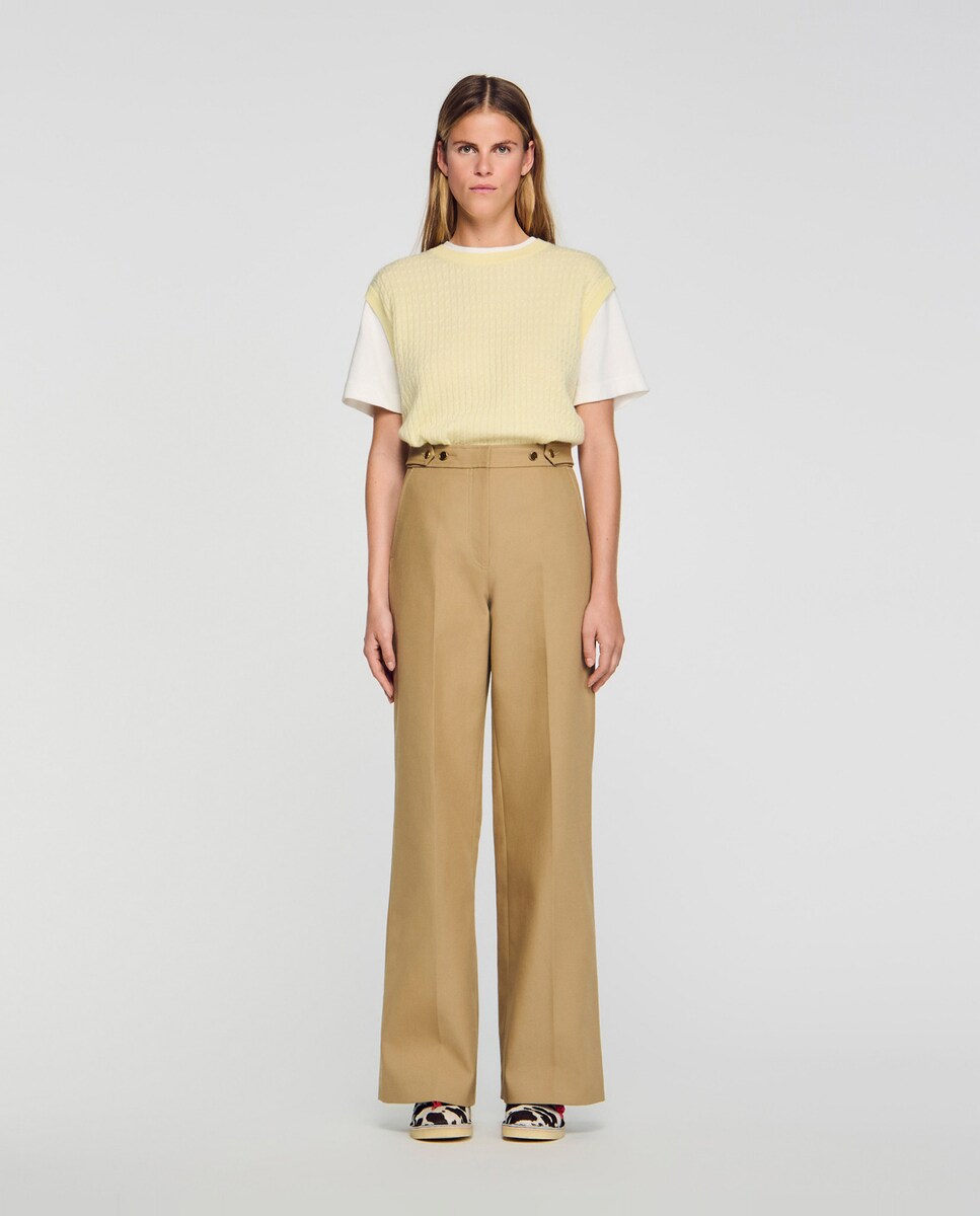 Pantalón de mujer de traje de algodón · Sandro · El Corte Inglés