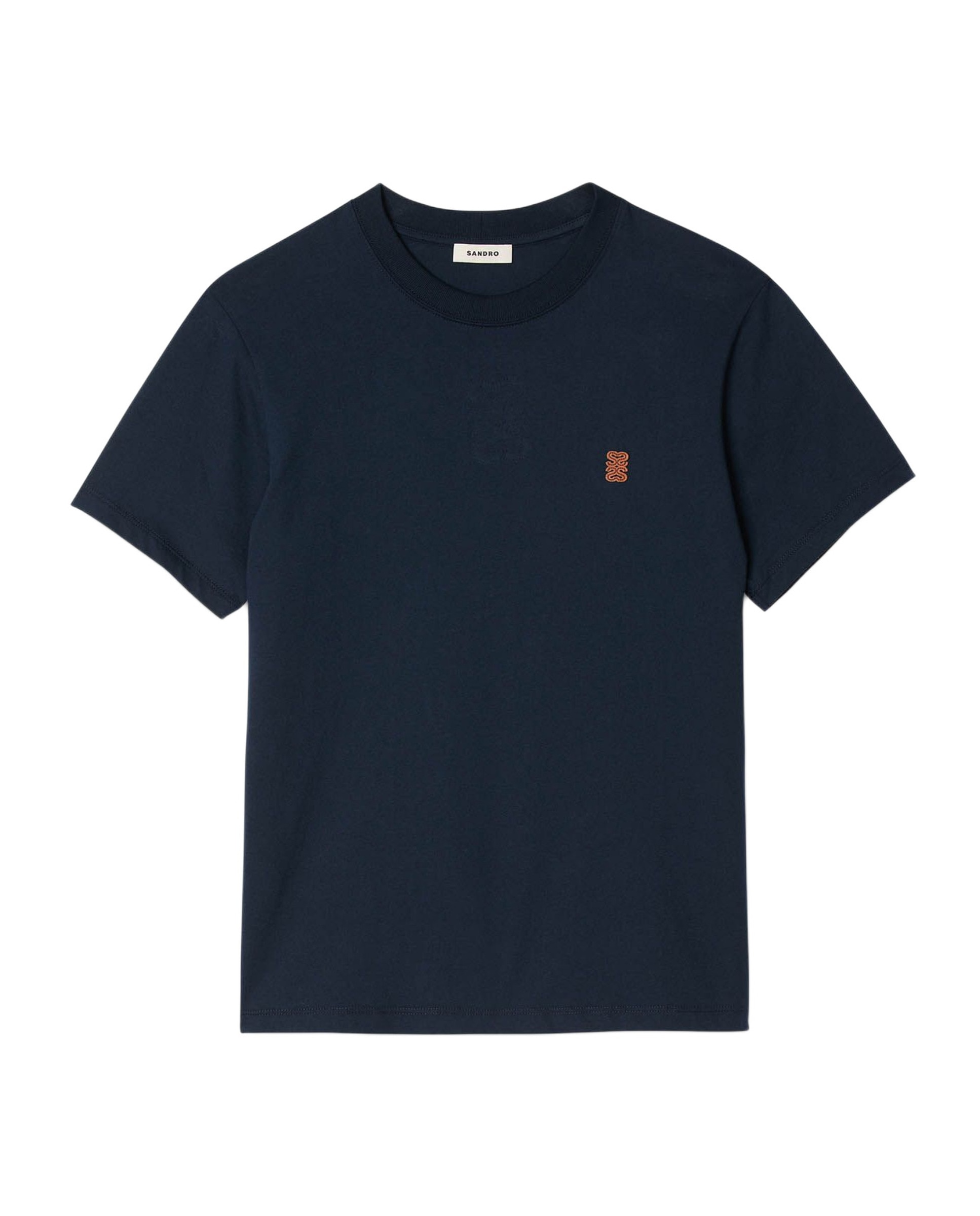 Sudadera sin capucha de hombre con parche de cuero y cuello redondo - Sandro - Azul marino Azul marino-6
