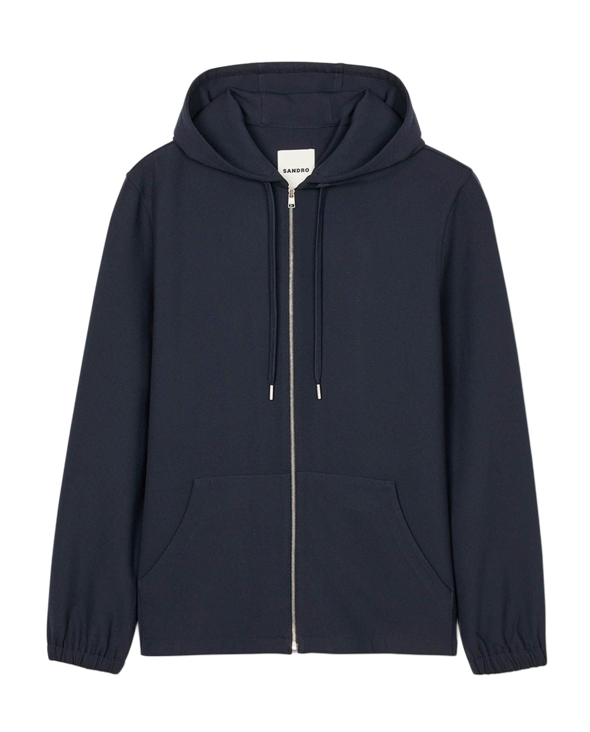 Sudadera stretch de hombre con capucha y cremallera - Sandro - Azul marino Azul marino-6