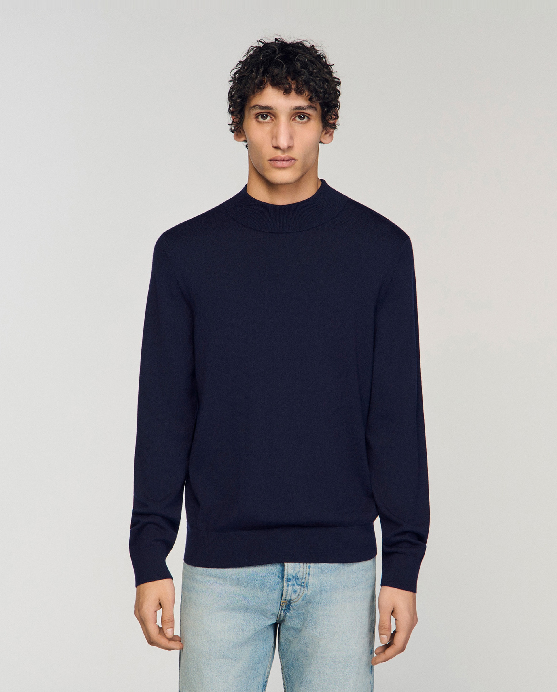 Sandro - Jersey para hombre de lana y cuello alto.