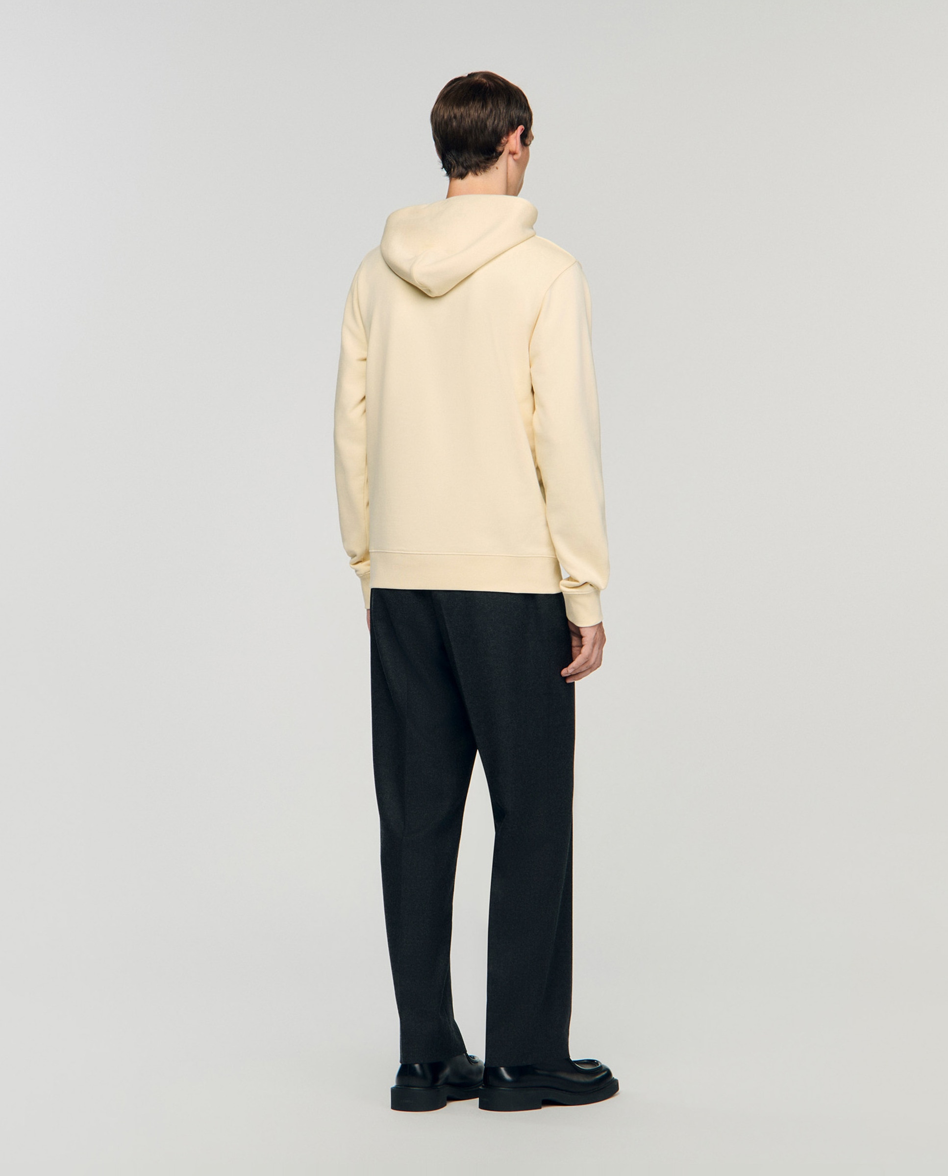 Sudadera con capucha de hombre aplicación corazón corte clásico - Sandro - Beige Beige-2