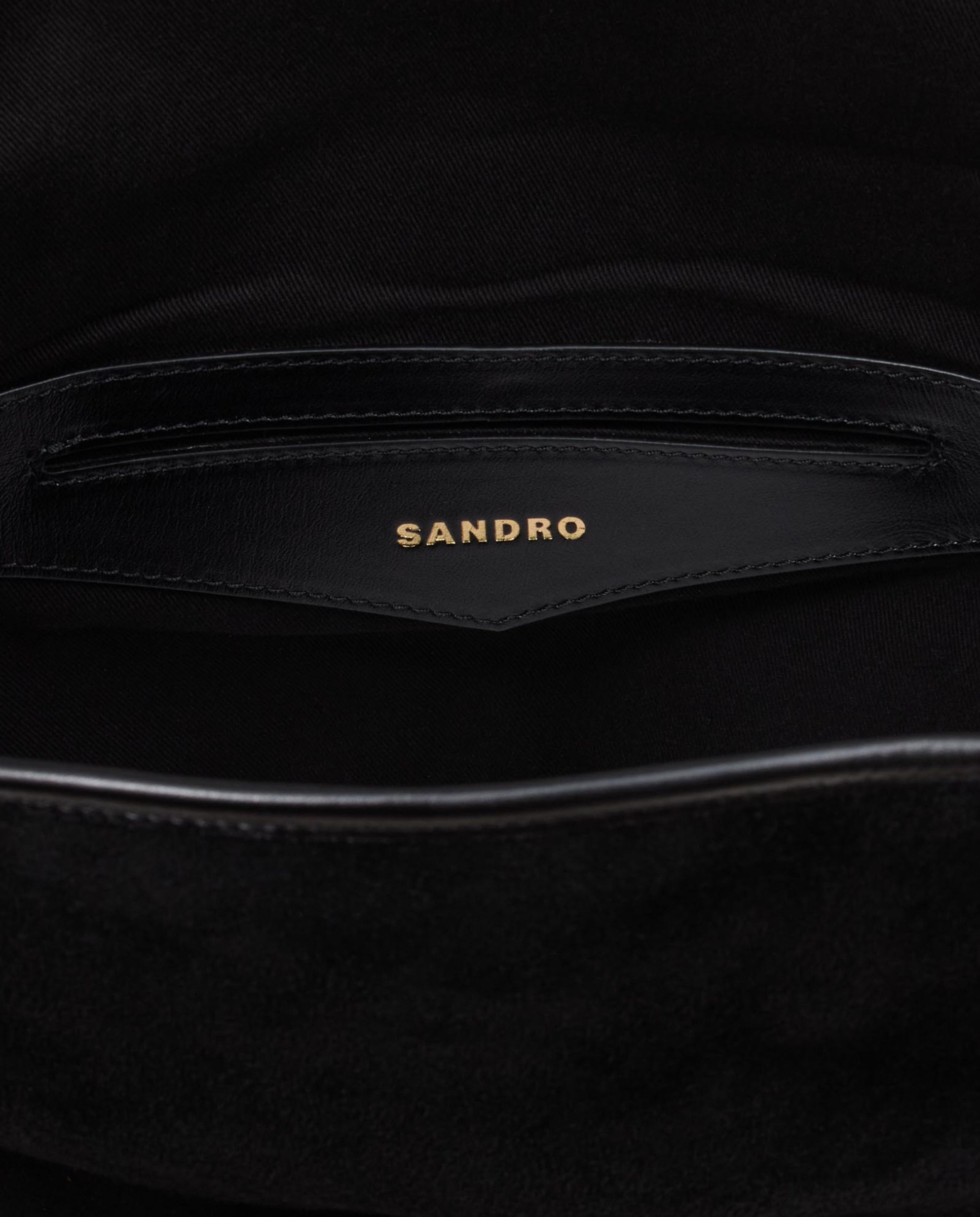 Bolso de mujer tote de ante flexible - Sandro - Negro Negro-4